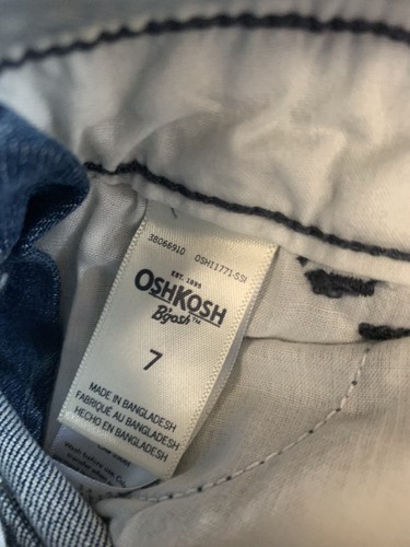 Osh Kosh B’Gosh girls denim overalls with gold stripe down the leg size 7 - Picture 5 of 6