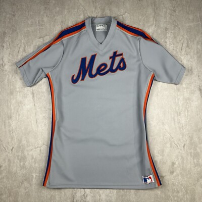 Vintage 80s Sand Knit New York Mets Jersey Gray Blank USA Made
