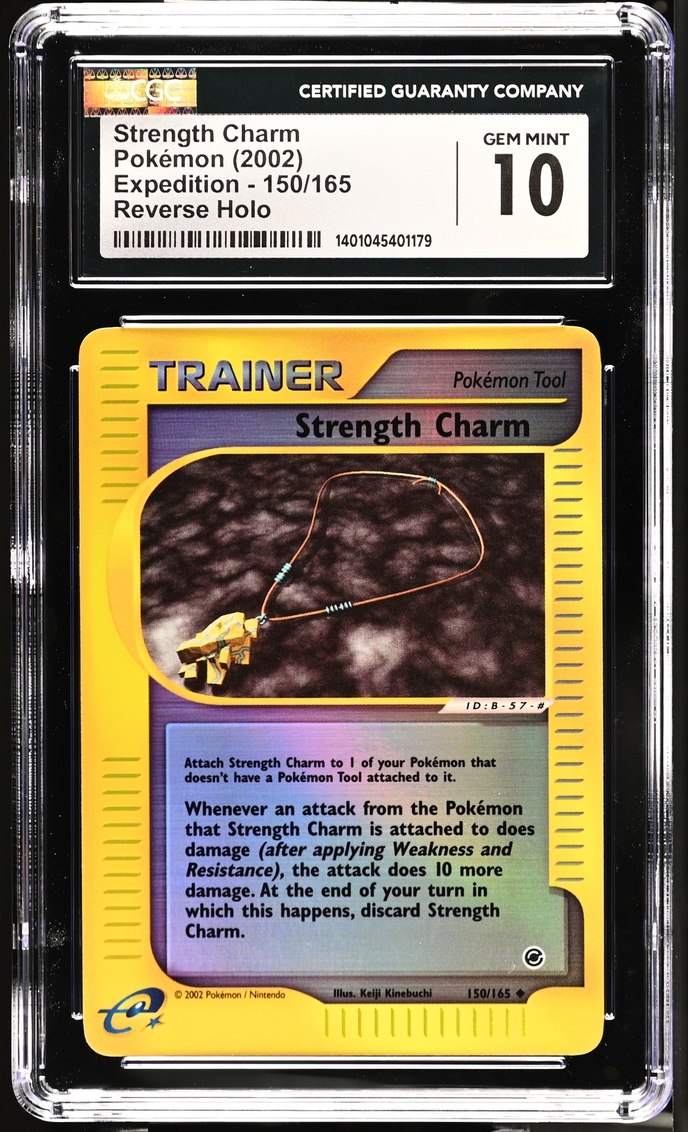 CGC 10 GEM MINT Strength Charm Expedition 150/165 Reverse Holo Pokemon Card