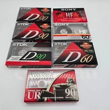 Lot Of 7 TDK SONY & MAXELL Blank Cassette Tapes D90 60 & 90 Minutes ~  SEALED