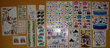 LOT Vintage Mrs Grossmans Etc retired Stickers Prismatic hearts turtles neon 90s