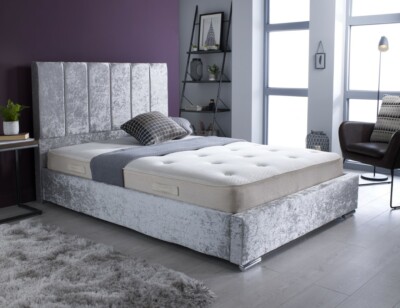 !!!Panel Crushed Velvet Upholstered Bed Frame 3ft 4ft6 Double 5ft