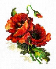 "Poppy" Unprinted Counted Funny Needlework Cross Stitch Kit Magic Needle 28-01