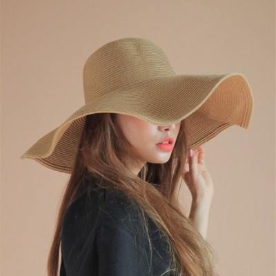 Lady Women Wide Large Brim Cap Floppy Beach Sun Straw Hat