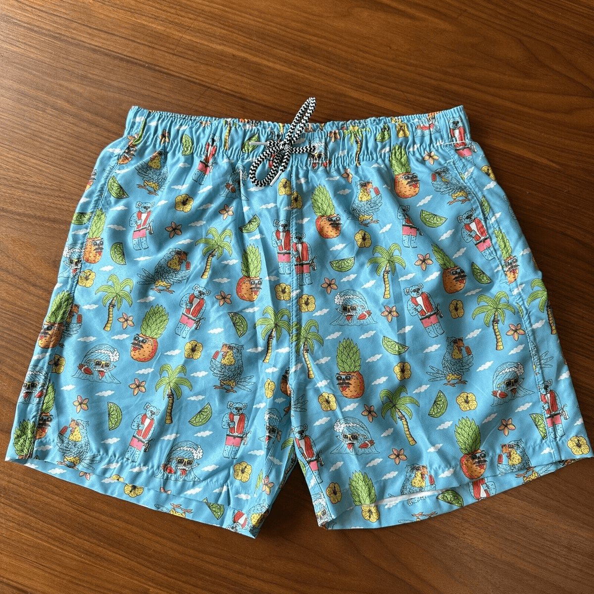 BOARDIES Swim Shorts Mulga Koala Blue Tropical Size Medium