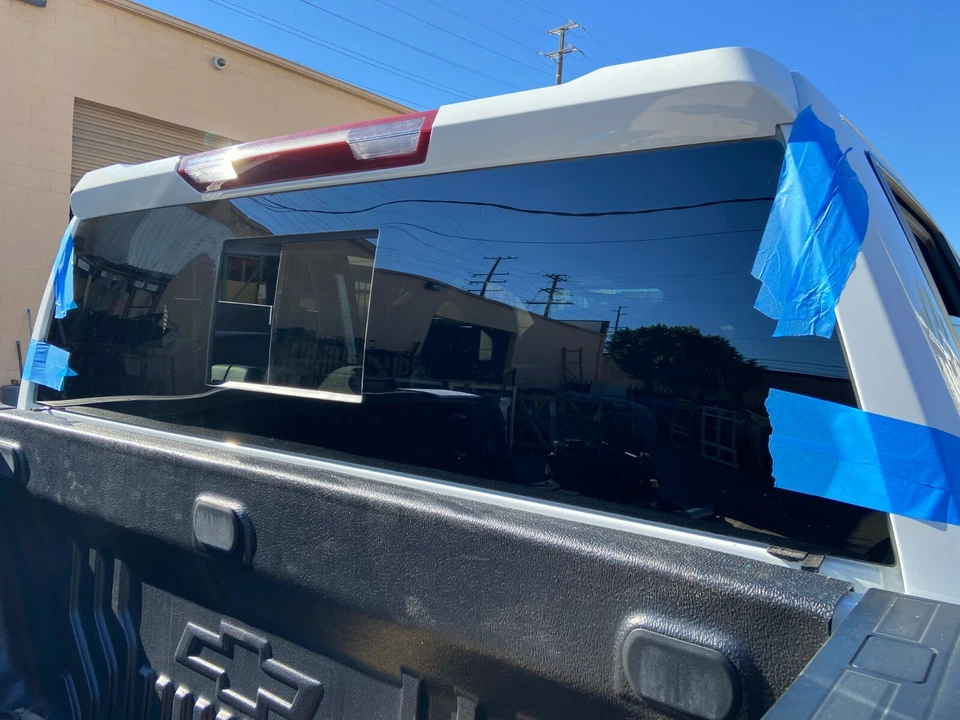 Fits 2019-2025 Chevy Silverado 1500 Back Glass Manual Sliding Window / Heated Foto 3 de 4
