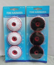 3 Stück Sternzwirn Zwirn 20 Meter auf Karte - SCHWARZ oder WEISS