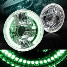 7 Round H6024 H6014 H6017 Crystal Chrome Green Led Ring Projector Headlights 7 Round H6024 H6014 H6017 Crystal Chrome Green Led Ring Projector Headlights