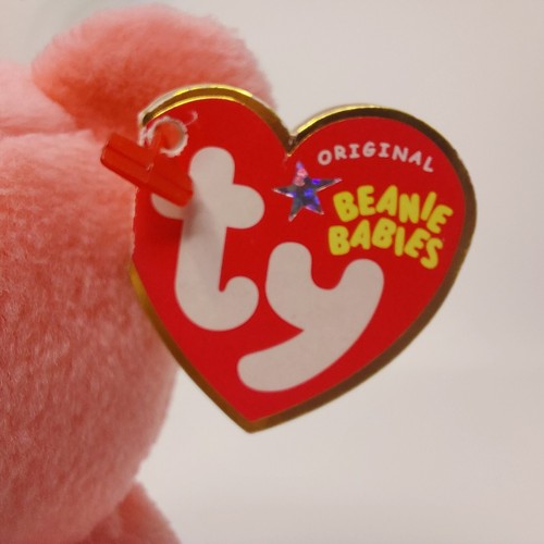 Ty Beanie Baby Mom Dearly - rosa Bär mit Gänseblümchen "Mama" Muttertag - 2005 neu mit Etikett - Bild 7 von 11