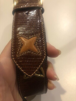 Vintage Couture Ermanno Daelli Leather Belt with Brass  display picture 1