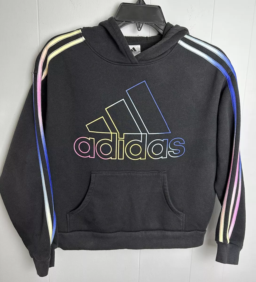 adidas trefoil crop hoodie black