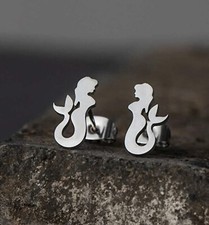 Silver Little Mermaid Stud earring for women And Girls