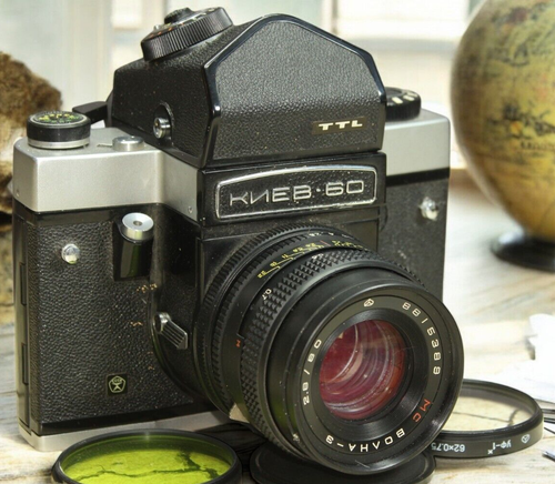 KIEV-60 TTL MEDIUM Format camera 6x6 Soviet camera + lens VOLNA-3 - Picture 7 of 18