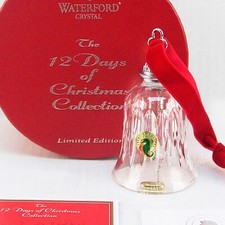 Waterford Crystal 12 Days of Xmas 5 Five Golden Rings Gold Bell Maureen Ornament