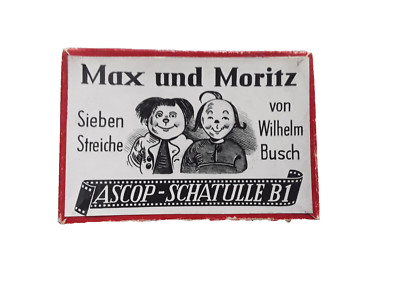 Max und Moritz - Ascop-Schatulle B1 - 6 Dia Filme für Bildwerfer - mit Leseheft