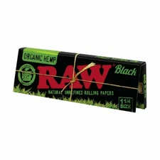 Raw Black Organic Hemp 1 1/4 Size Rolling Papers