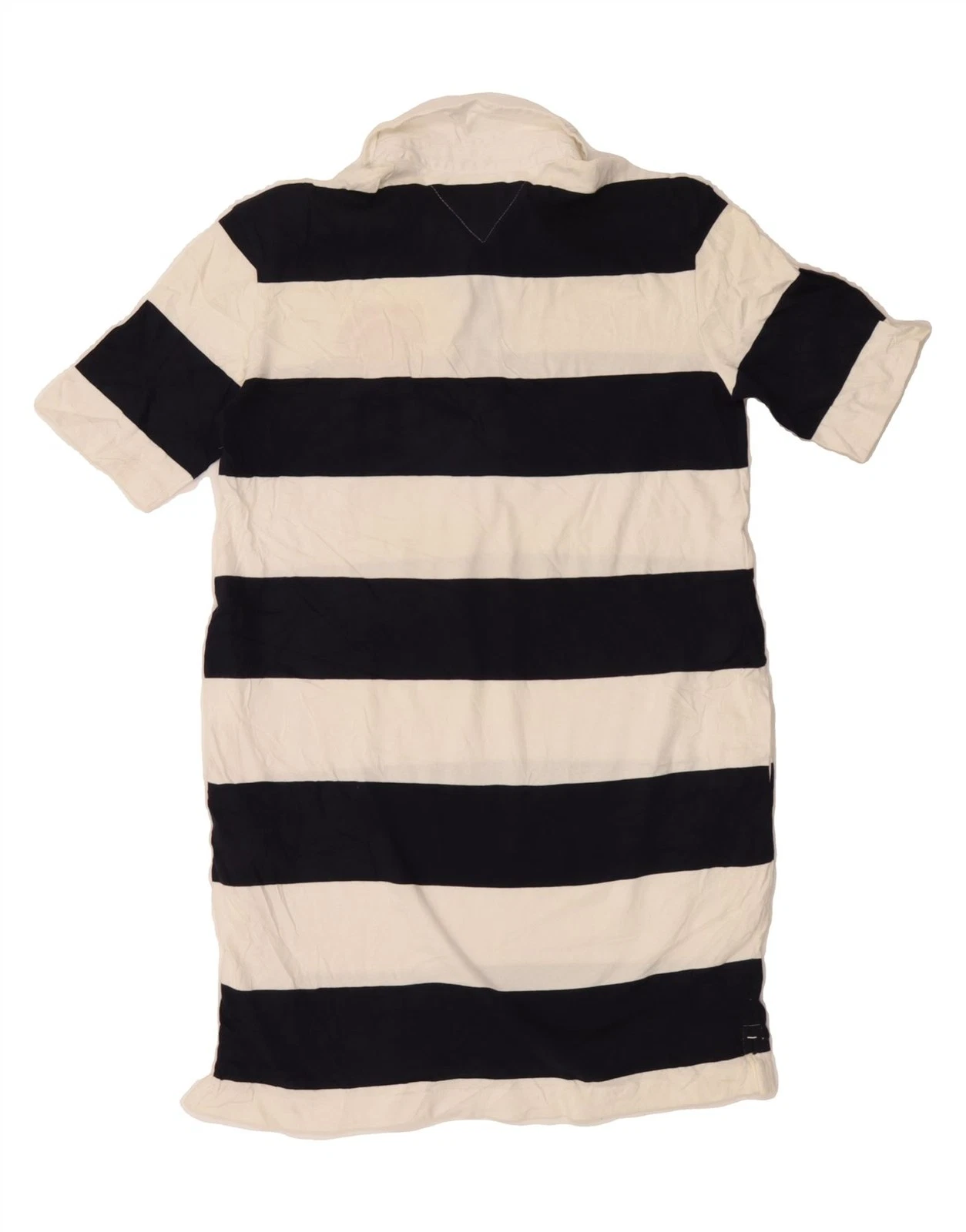 OFF WHITE Abito polo donna Tommy Hilfiger UK 6 XS bianco sporco a righe cotone CX23
