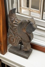 Antique Wooden Lion Figurine Original Old Hand Carved