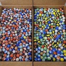 Vintage Glass Marbles 1LB Lot Marble King Bumblebees, Rainbows, Vitro All Reds