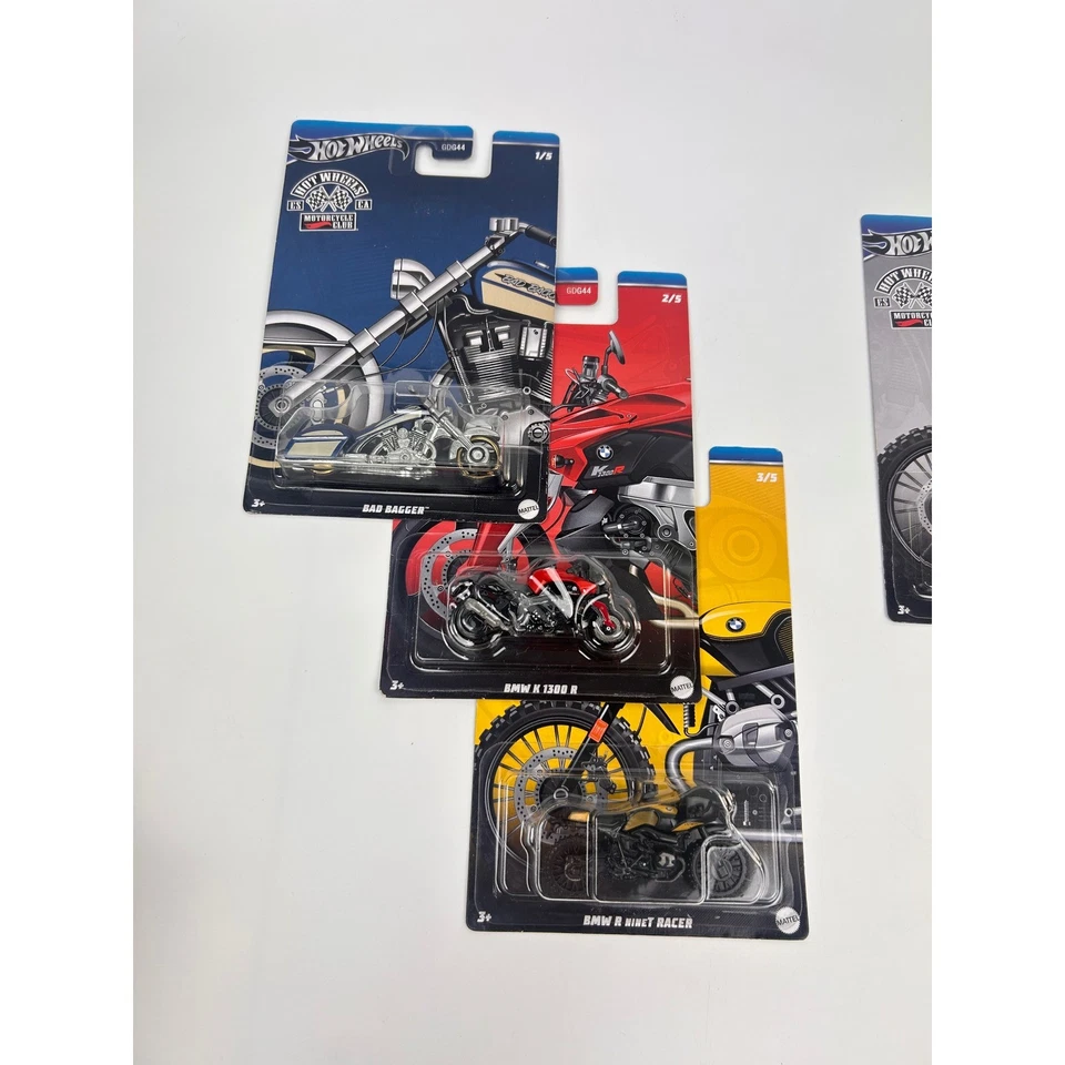 Hot Wheels Motorcycle Club Series Diecast Toy Motorcycles Complete Set Of 5 New - Image 3 of 4