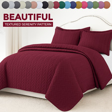 Premium Soft Bedspread Coverlet Set Queen King Size All Season Bedding Shams