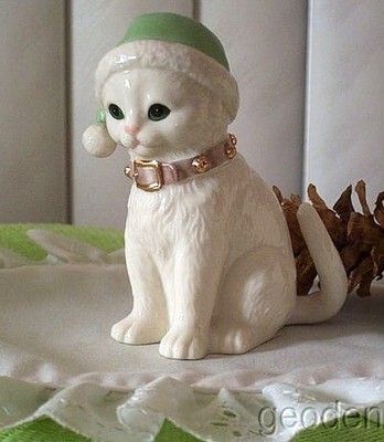 Lenox Christmas Santa Hat & Collar Kitty Elf Cat Kitten