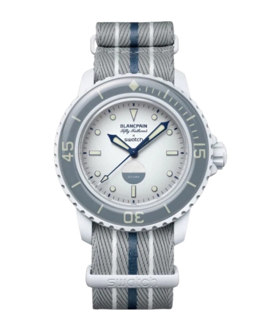 Blancpain x Swatch Scuba Fifty Fathoms Antarctic Ocean White Dial