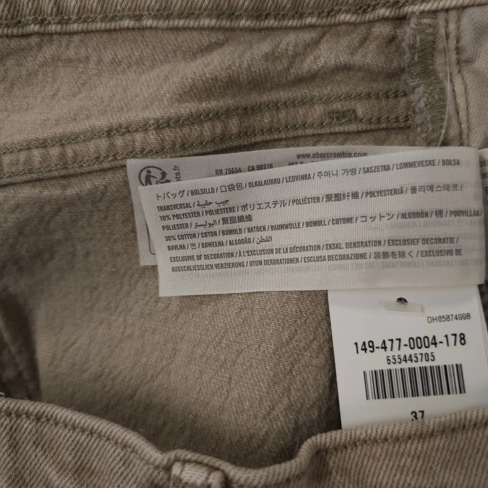 Pantalones Cortos Abercrombie & Fitch Mujer 37 24 Beige The Dad High Rise Curve Love NUEVO Foto 3 de 4