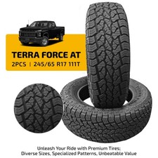 Pair Of Terra 24565r17 111t At Tire 9.6mm Tread 660a Bsw 50k Warranty For Suv