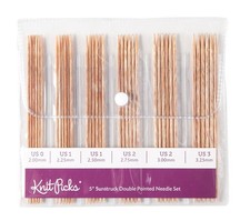 Knit Picks Sunstruck 5" Double Pointed Wood Knitting Needle Set