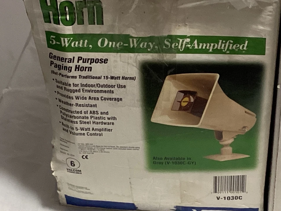 Bocina de paginación Valcom V-1030c 15 vatios 1 vía beige/V-1048C y V-1015B incluida Foto 4 de 4