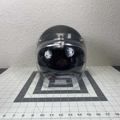 bike helmet brighton Black Street & Steel Brighton Solid Open Face helmet Small W/ Plastic Face  Cover