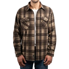 Jachs Men's Flannel Shirt - BROWN (Select Size: S-3XL) FAST SHIPPING