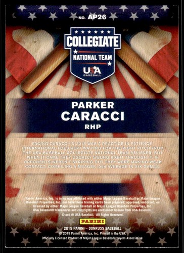 2019 Donruss American Pride Rapture Parker Caracci USA #AP26 - Zdjęcie 2 z 2
