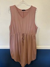 SHEIN Curve 4xl Tank Dress Solid Pink