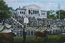 AK München Oktoberfest Vorführung Preisvieh 1910