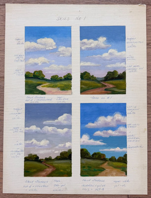 x2 Sky Cloud Painting Studies Landscape Color Notes 16x12 in Canvas