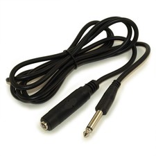 6ft 1/4inch MONO TS EXTENSION Cable Male/Female 28AWG Nickel Plated