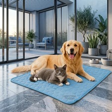 Premium Heavy Duty Pet Cooling Mat Ice Silk Cooling Pad Large Dogs Washable