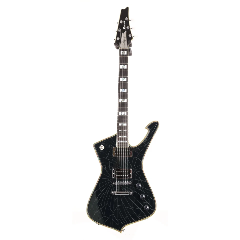 Guitarra Ibanez Paul Stanley PS3CM Signature Negro Acrílico Espejo agrietado Foto 2 de 4