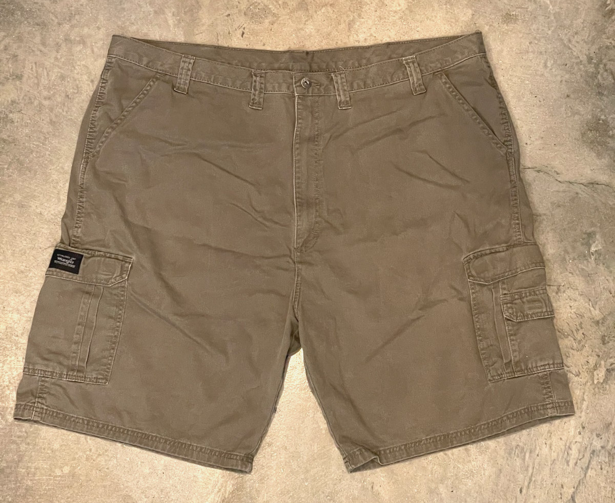 Wrangler Cargo Shorts Mens 46 Fits 44 Taupe Utility Outdoor Casual Cotton