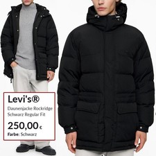 LEVI'S ROCKRIDGE Chaqueta de mujer Mid Puffer Jet Black Chaqueta Abrigo L