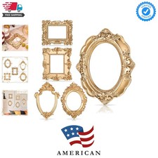 5 Pcs Vintage Mini Picture Frames Small Antique Resin Photo Frame Wall Hangin...