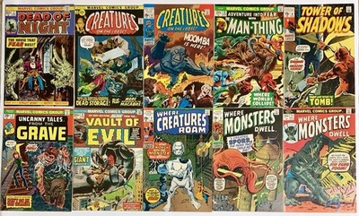 Marvel Horror Bronze Age Mid-Higher Grade Lot/10 Creatures! Monsters!