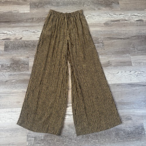 Vintage 90s Rena Rowan Saville Rayon Wide Leg Pants High Waist Stripe Culottes 8