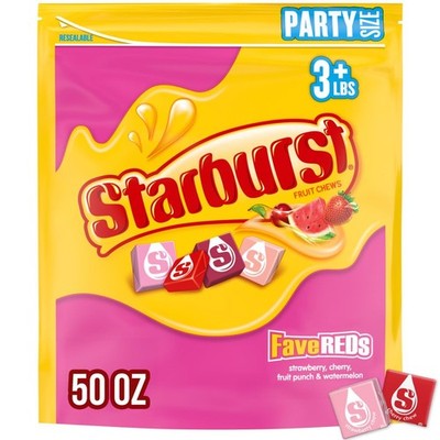 STARBURST FaveREDS Fruit Chews 50oz Assorted Bulk Candy for Parties and Events