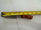 Winchester Logo Hunter Stainless Fixed Drop Blade Brown Wood Handle Knife — photo 3