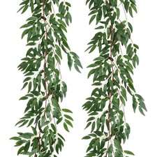 RECUTMS 2 St&uuml;ck k&uuml;nstliche Weidenbl&auml;tter 5,9ft/1,8m, gr&uuml;ne Ranken 2 St&uuml;ck