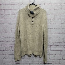 Polo by Ralph Lauren Mock Neck Button Sweater Mens L Preppy Cozy Knit Minimalist