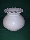 Vintage Hobnail Lamp Shade White Milk Glass Ruffled 7 " Fitter 6" Height-Ruffled
